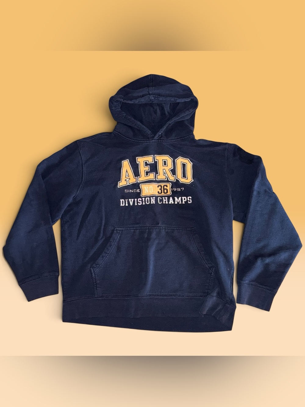 Vintage Y2K Aéropostale "AERO Division Champs" Navy Blue Hoodie - Size Large